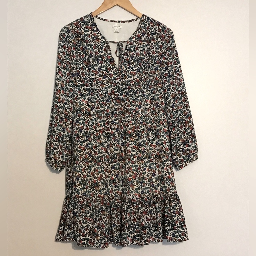 J Crew- Womens Relaxed Fiery Sunset Floral Tunic Dress